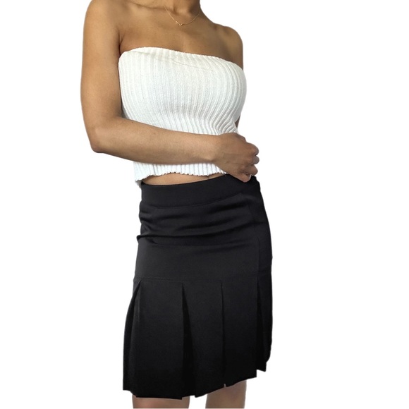 Boutiques San Francisco Pleated Black skirt Mid-Knee - Picture 2 of 9